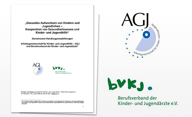 Bild zeigt das Cover der gemeinsamen Handlungsempfehlungen von AGJ und BVKJ